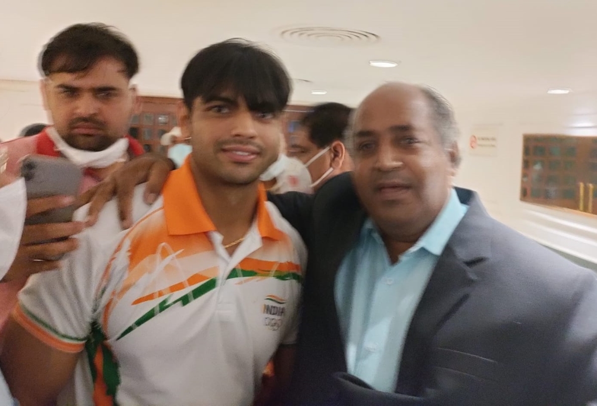 Sh. Neeraj Chopra Olympic Gold Medalist & Sunil Kukreja. 