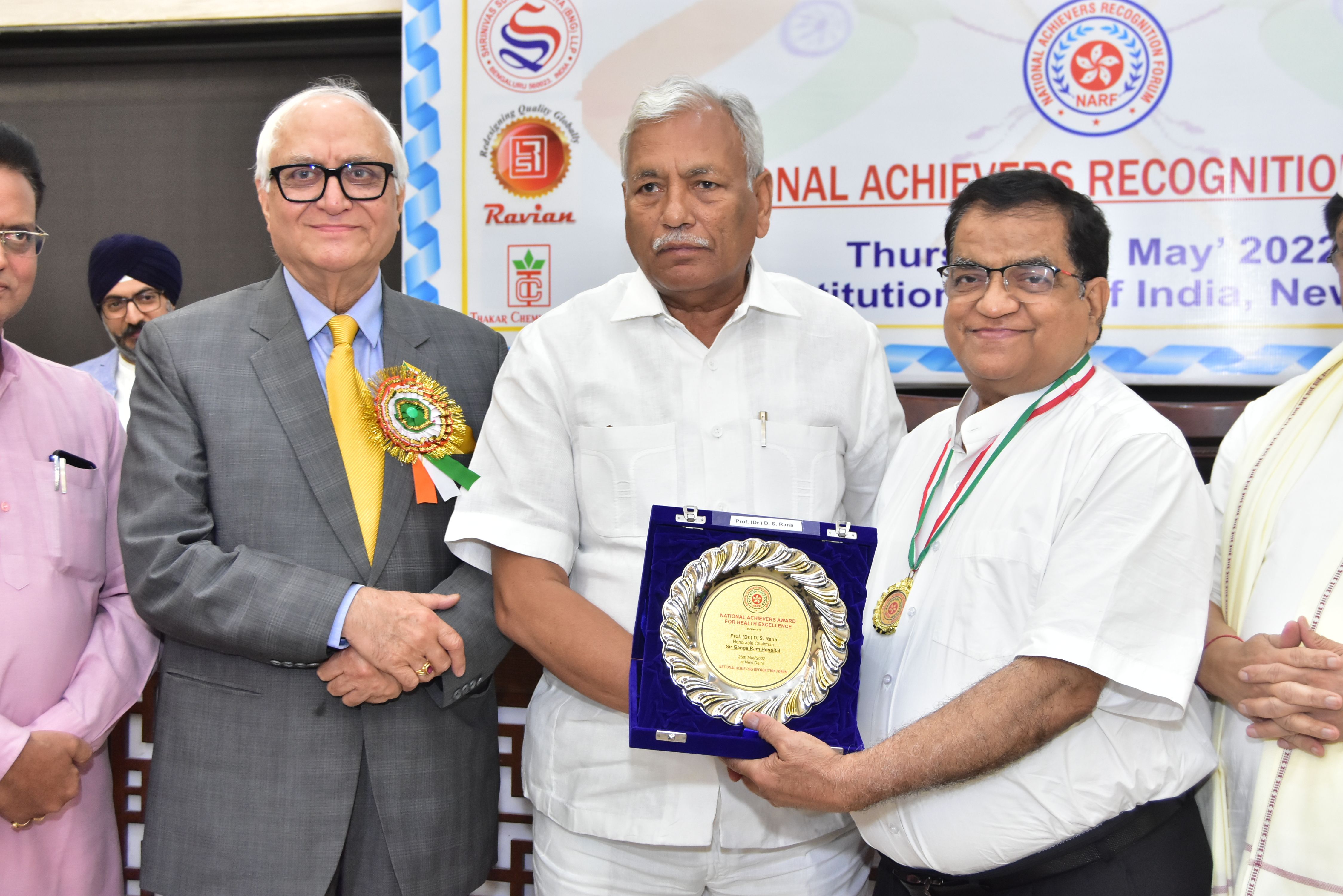 Dr. D. S. Rana Chairman Sir Ganga Ram Hospital Receiving the Award. 